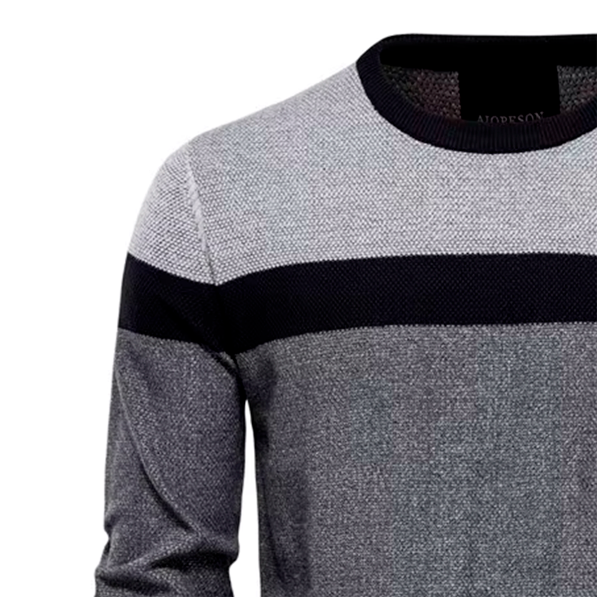 Driekleurige gebreide trui