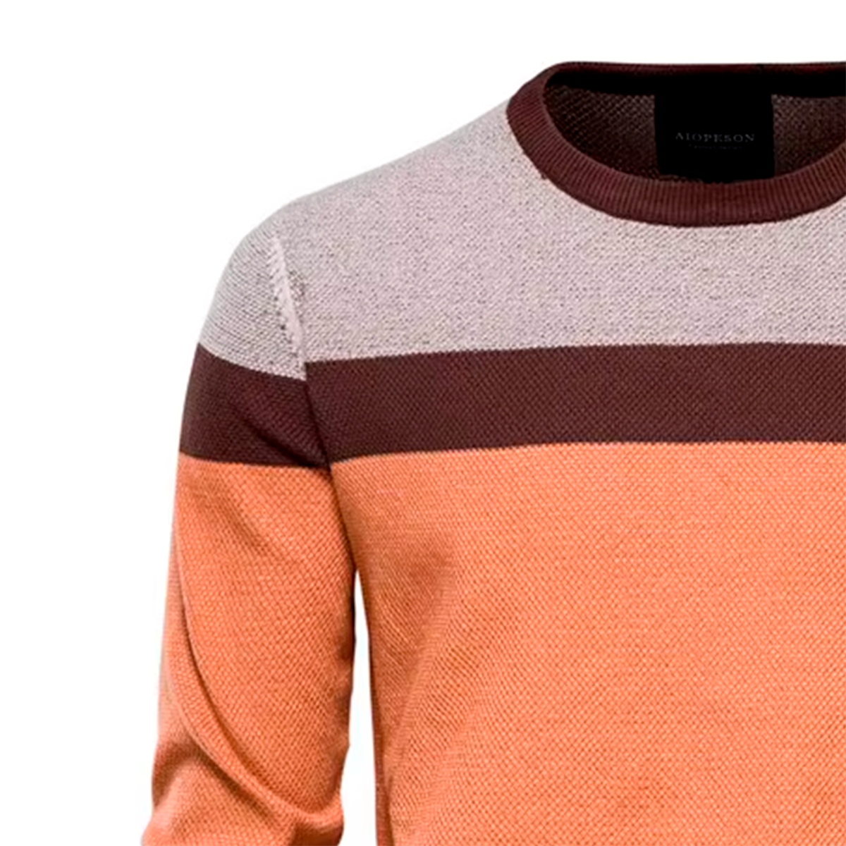 Driekleurige gebreide trui