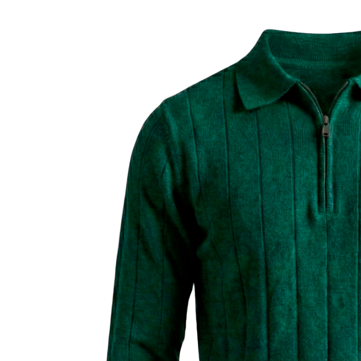 Maglione classico con zip a coste 